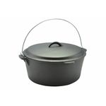 Casa si Gradina - Bucatarie si vesela - Vase pentru gatit - Oale si cratite - Ceaun fonta, cu maner si capac, 7.2 L, 30x14 cm, Perfect Home - Infinity.ro