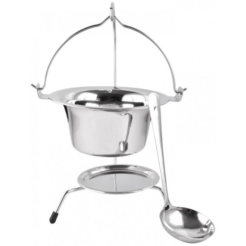 Casa si Gradina - Bucatarie si vesela - Vase pentru gatit - Oale si cratite - Set pentru servire ceaun, din inox, 0.8 L, 3 piese, Magic Home - Infinity.ro