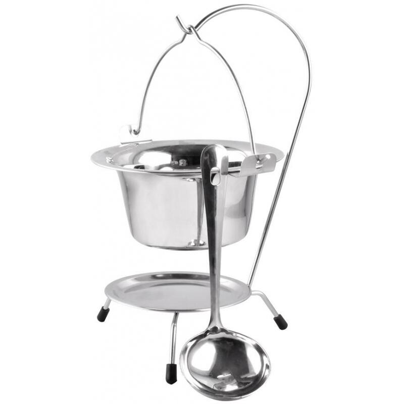 Casa si Gradina - Bucatarie si vesela - Vase pentru gatit - Oale si cratite - Set pentru servire ceaun, din inox, 0.8 L, 3 piese, Magic Home - Infinity.ro