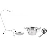 Casa si Gradina - Bucatarie si vesela - Vase pentru gatit - Oale si cratite - Set pentru servire ceaun, din inox, 0.8 L, 3 piese, Magic Home - Infinity.ro
