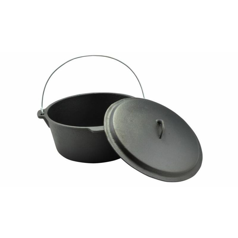 Casa si Gradina - Bucatarie si vesela - Vase pentru gatit - Oale si cratite - Ceaun fonta, cu maner si capac, 6 L, 30x10 cm, Perfect Home - Infinity.ro