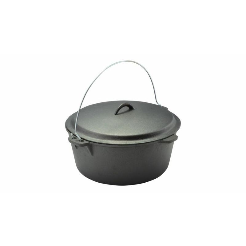 Casa si Gradina - Bucatarie si vesela - Vase pentru gatit - Oale si cratite - Ceaun fonta, cu maner si capac, 6 L, 30x10 cm, Perfect Home - Infinity.ro