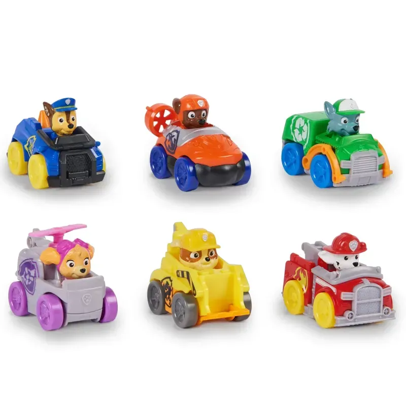 Jucarii, Copii si Bebe - Jucarii si jocuri - Vehicule si jucarii cu telecomanda - Masinute - Set 6 vehicule cu figurine, Paw Patrol, Pup Squad - Infinity.ro