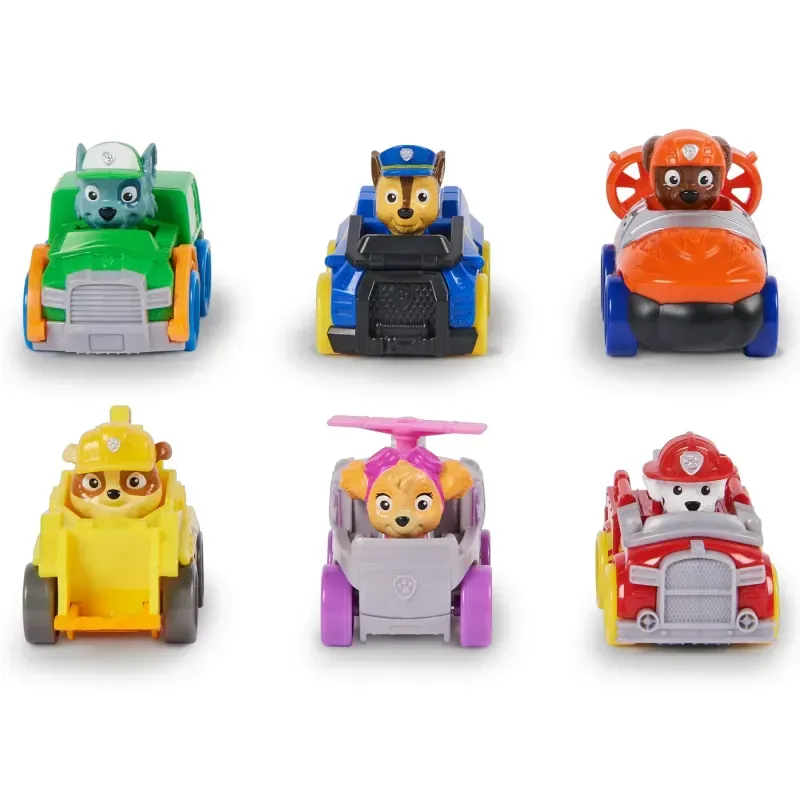 Jucarii, Copii si Bebe - Jucarii si jocuri - Vehicule si jucarii cu telecomanda - Masinute - Set 6 vehicule cu figurine, Paw Patrol, Pup Squad - Infinity.ro