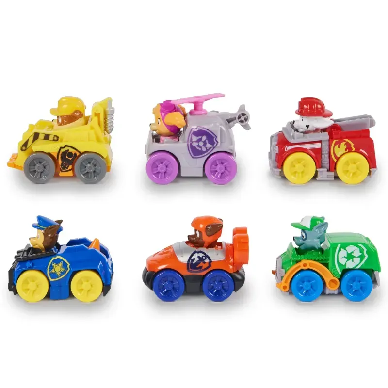 Jucarii, Copii si Bebe - Jucarii si jocuri - Vehicule si jucarii cu telecomanda - Masinute - Set 6 vehicule cu figurine, Paw Patrol, Pup Squad - Infinity.ro