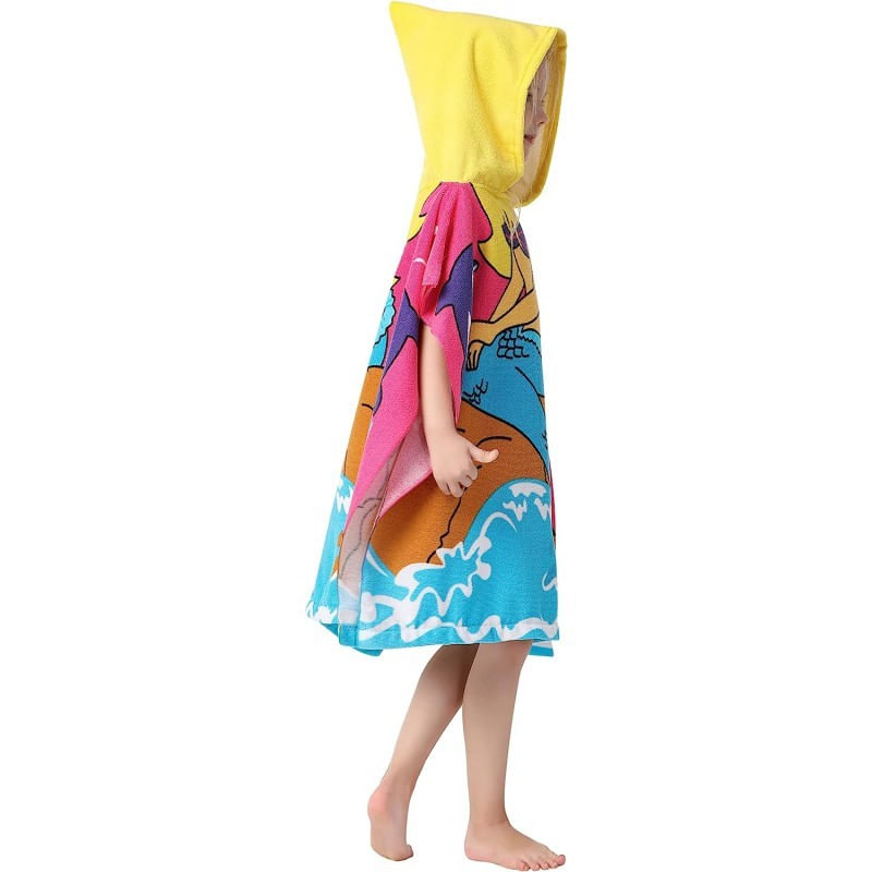 Jucarii, Copii si Bebe - Igiena si ingrijire - Baia bebelusului - Prosoape si halate de baie copii - Prosop de baie si plaja, tip pelerina halat cu gluga, model sirena pentru fetite, PEL01WZ17 - Infinity.ro