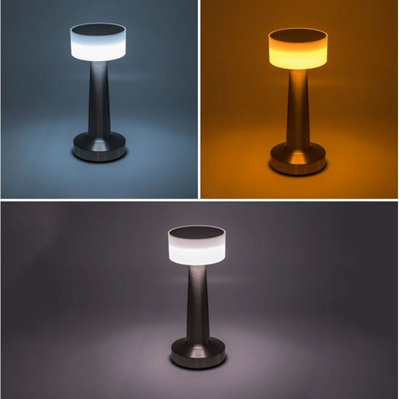 Casa si Gradina - Corpuri si surse de iluminat - Veioze si lampi - Lampi de veghe - Lampa metalica Stk de masa cu USB, 3 nivele de lumina si functie touch 21 cm - Infinity.ro