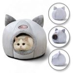 Petshop - Accesorii petshop - Culcusuri si custi - Culcusuri si saltele - Pat culcus de iarna pentru pisici, gri, model CAT HOUSE, KOT16 - Infinity.ro