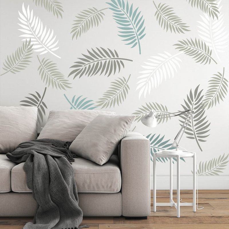 Casa si Gradina - Decoratiuni - DIY - Sabloane decorative pereti - Sablon Perete vopsire, tencuiala 900x600x0.7mm Palm Leaves Refolosibil, model MXSP7047 - Infinity.ro