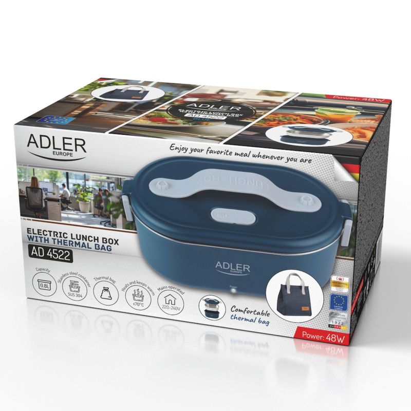 Sport si Outdoor - Camping - Bucatarie de camping - Cutii si genti frigorifice - Caserola electrica si geanta termica Adler AD4522b, 70C, 48W, 0.8L - Infinity.ro