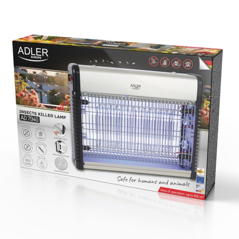 Market - Curatenie si intretinere casa - Produse menaj - Insecticide si capcane - Capcana electrica insecte Adler AD7940, LED, 150m2 - Infinity.ro