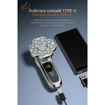 Ingrijire personala si Cosmetice - Aparate & accesorii ingrijire personala - Aparate de ras si tuns - Aparate de ras electrice - Aparat de ras electric Profesional, Accesorii 6 in 1, 9 lame rotative, uscat si umed, Afisaj LED, Barba, Cap si Nas - Infinity.ro