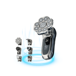 Ingrijire personala si Cosmetice - Aparate & accesorii ingrijire personala - Aparate de ras si tuns - Aparate de ras electrice - Aparat de ras electric Profesional, Accesorii 6 in 1, 9 lame rotative, uscat si umed, Afisaj LED, Barba, Cap si Nas - Infinity.ro