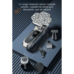 Ingrijire personala si Cosmetice - Aparate & accesorii ingrijire personala - Aparate de ras si tuns - Aparate de ras electrice - Aparat de ras electric Profesional, Accesorii 6 in 1, 9 lame rotative, uscat si umed, Afisaj LED, Barba, Cap si Nas - Infinity.ro