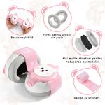 Jucarii, Copii si Bebe - Carucioare si articole de transport - Accesorii transport copii - Casti Antifonice Pentru Copii si Bebelusi 3-36 luni, Protectie Auditiva, Prindere Sigura Fontanela, Alb cu Roz - Infinity.ro