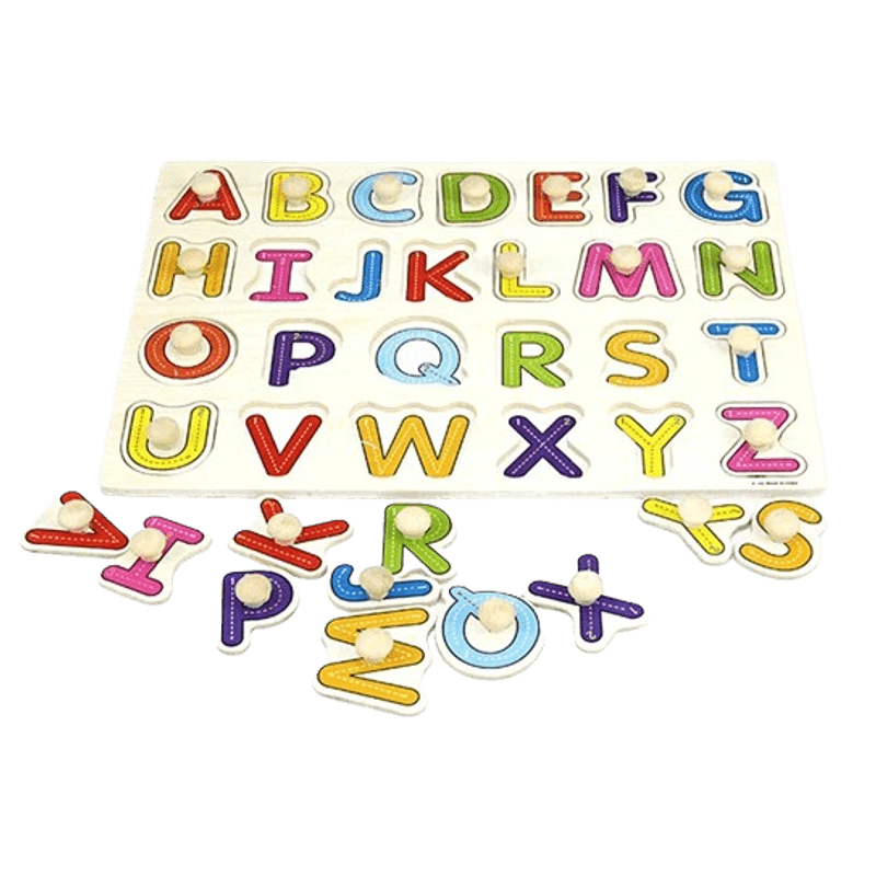 Jucarii, Copii si Bebe - Jucarii si jocuri - Jucarii bebelusi - Jucarii interactive bebelusi - Puzzle incastru din Lemn, litere, Piese 3D, 3 ani+, EduJucarii - Infinity.ro