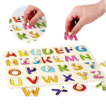 Jucarii, Copii si Bebe - Jucarii si jocuri - Jucarii bebelusi - Jucarii interactive bebelusi - Puzzle incastru din Lemn, litere, Piese 3D, 3 ani+, EduJucarii - Infinity.ro