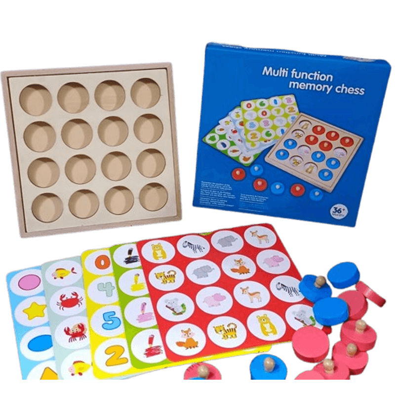 Jucarii, Copii si Bebe - Jucarii si jocuri - Jucarii & jocuri educative - Jucarii interactive - Joc educativ de memorie  si asociere „Multi Function Memory Chess”, 3 ani+, EduJucarii - Infinity.ro