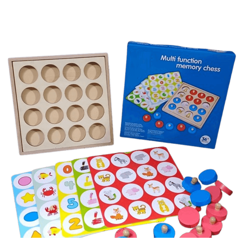 Jucarii, Copii si Bebe - Jucarii si jocuri - Jucarii & jocuri educative - Jucarii interactive - Joc educativ de memorie  si asociere „Multi Function Memory Chess”, 3 ani+, EduJucarii - Infinity.ro