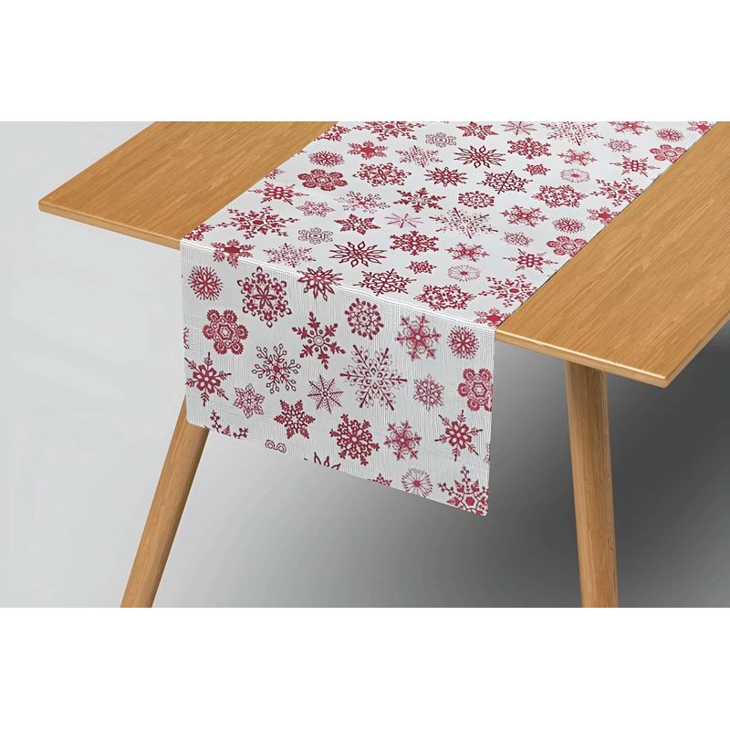 Casa si Gradina - Textile si covoare - Textile bucatarie - Fete de masa - Traversa de masa 180x40cm, din bumbac impermeabil, fata de masa imprimeu Craciun 3D, Koken, Rezistenta la pete - Infinity.ro