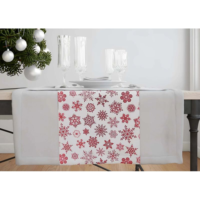 Casa si Gradina - Textile si covoare - Textile bucatarie - Fete de masa - Traversa de masa 180x40cm, din bumbac impermeabil, fata de masa imprimeu Craciun 3D, Koken, Rezistenta la pete - Infinity.ro