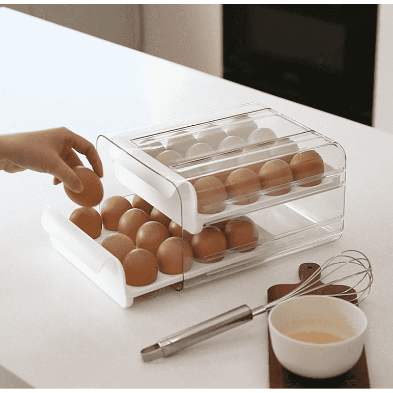 Casa si Gradina - Bucatarie si vesela - Organizare si depozitare bucatarie - Cutii alimentare - Cutie Depozitare 36 oua, Suport organizator oua pentru frigider, cu 2 niveluri, Plastic, Transparent - Infinity.ro