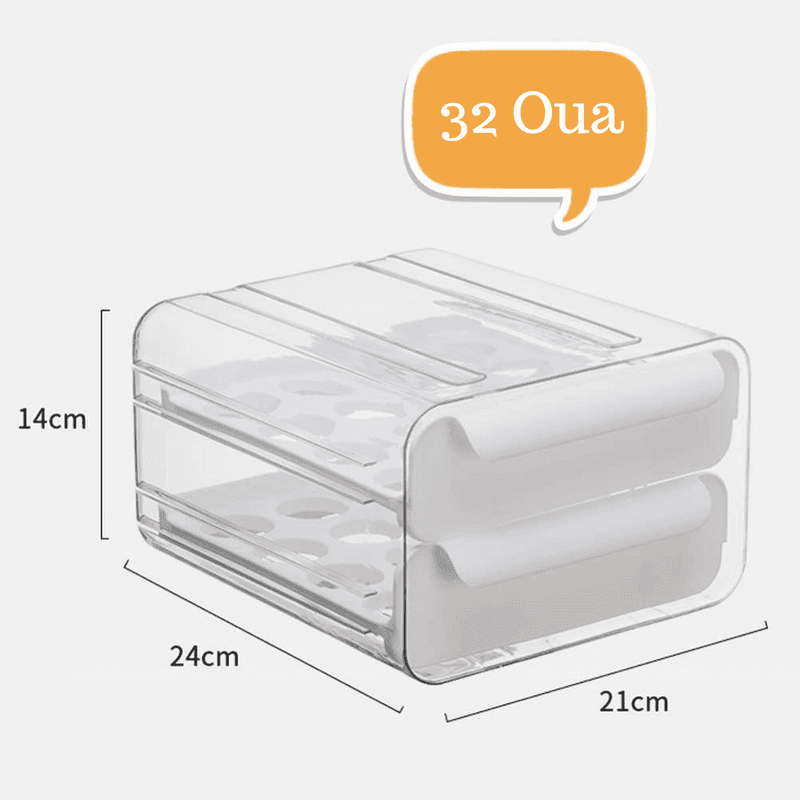 Casa si Gradina - Bucatarie si vesela - Organizare si depozitare bucatarie - Cutii alimentare - Cutie Depozitare 36 oua, Suport organizator oua pentru frigider, cu 2 niveluri, Plastic, Transparent - Infinity.ro