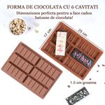 Casa si Gradina - Bucatarie si vesela - Ustensile bucatarie - Forme prajituri - Forma silicon de ciocolata Dubai Koken model: 6 forme ciocolata, 25 x 17 x1.3 cm, Bucurate si creaza DIY, Maro - Infinity.ro