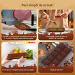 Casa si Gradina - Bucatarie si vesela - Ustensile bucatarie - Forme prajituri - Forma ciocolata din silicon premium, antiaderenta Koken Forma clasica ciocolata Dubai 10 patratele, 25x13x1.5 cm, Maro - Infinity.ro