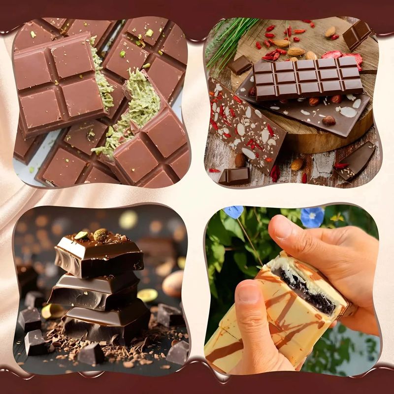 Casa si Gradina - Bucatarie si vesela - Ustensile bucatarie - Forme prajituri - Forma ciocolata din silicon premium, antiaderenta Koken Forma clasica ciocolata Dubai 10 patratele, 25x13x1.5 cm, Maro - Infinity.ro