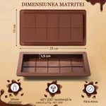 Casa si Gradina - Bucatarie si vesela - Ustensile bucatarie - Forme prajituri - Forma ciocolata din silicon premium, antiaderenta Koken Forma clasica ciocolata Dubai 10 patratele, 25x13x1.5 cm, Maro - Infinity.ro