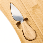 Casa si Gradina - Bucatarie si vesela - Ustensile bucatarie - Tavi servire - Platou servire cascaval Koken, Set de 3 tacamuri, bambus/otel inoxidabil, Lemn - Infinity.ro