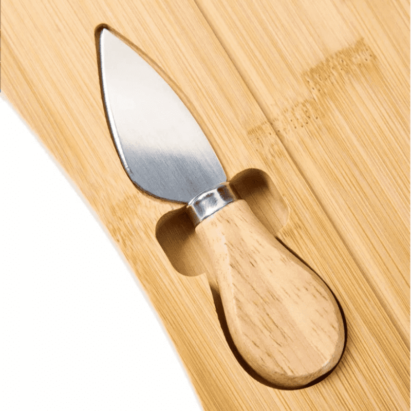 Casa si Gradina - Bucatarie si vesela - Ustensile bucatarie - Tavi servire - Platou servire cascaval Koken, Set de 3 tacamuri, bambus/otel inoxidabil, Lemn - Infinity.ro