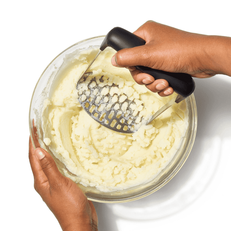 Casa si Gradina - Bucatarie si vesela - Ustensile bucatarie - Prese si storcatoare manuale - Zdrobitor pentru cartofi Koken, din otel inoxidabil, pasator manual pentru legume, 16,8x11,2x7,2 cm, Negru/Argintiu - Infinity.ro