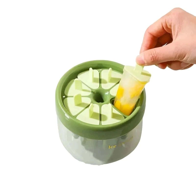 Casa si Gradina - Bucatarie si vesela - Ustensile bucatarie - Forme prajituri - Forma pentru Inghetata Koken, Matrita cu 8 compartimente din Plastic Ecologic, Verde, 11x13 cm - Infinity.ro