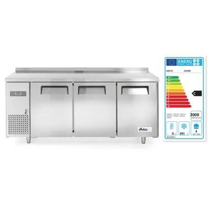 Electronice si Electrocasnice - Aparate frigorifice - Congelatoare - Congelator profesional ARKTIC by Hendi Kitchen Line cu 3 usi 291 L 1800x600x(H)850mm otel inoxidabil -12˚/-22˚C 500 W 3 rafturi 2x 430x428mm, 1x 490x428mm incluse - Infinity.ro