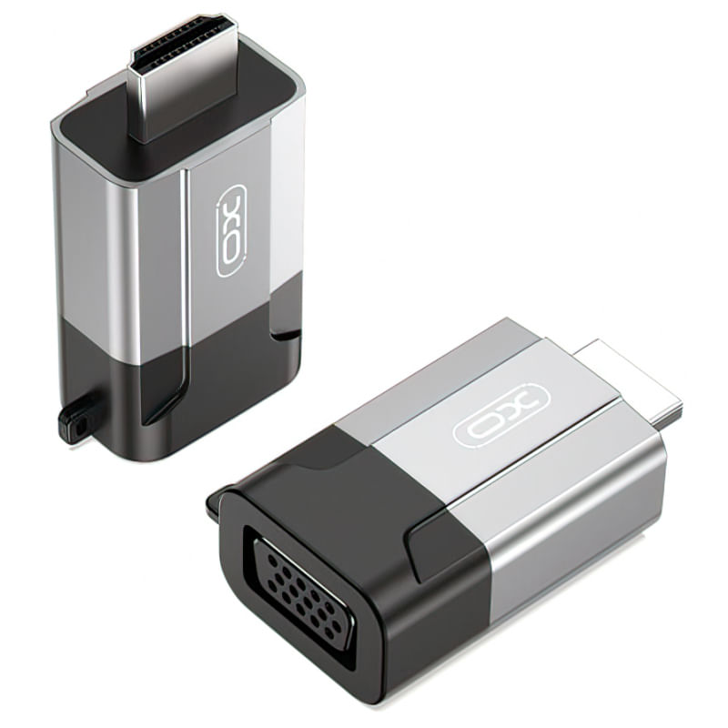 TV, Audio-Video si Foto - Accesorii TV si audio - Cabluri si adaptoare video - Adaptor Video XO Design GB014, HDMI la VGA, Gri - Infinity.ro