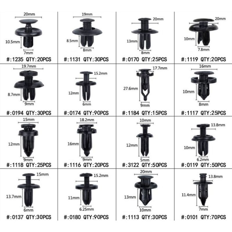 Auto si Moto - Reparatii si depanare - Scule auto - Scule si truse auto - Set de 620 de Cleme din Plastic 16 dimensiuni - Infinity.ro