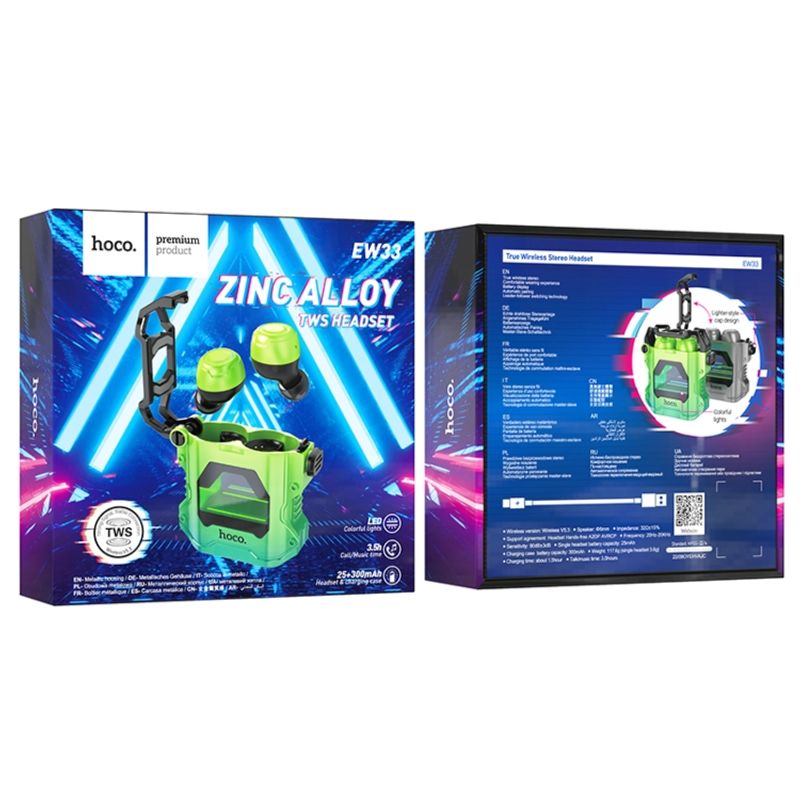 TV, Audio-Video si Foto - Portabile audio - Casti audio - Casti Wireless BT 5.3, 150h Stand By, 300mAh, Interstellar Verde - Infinity.ro