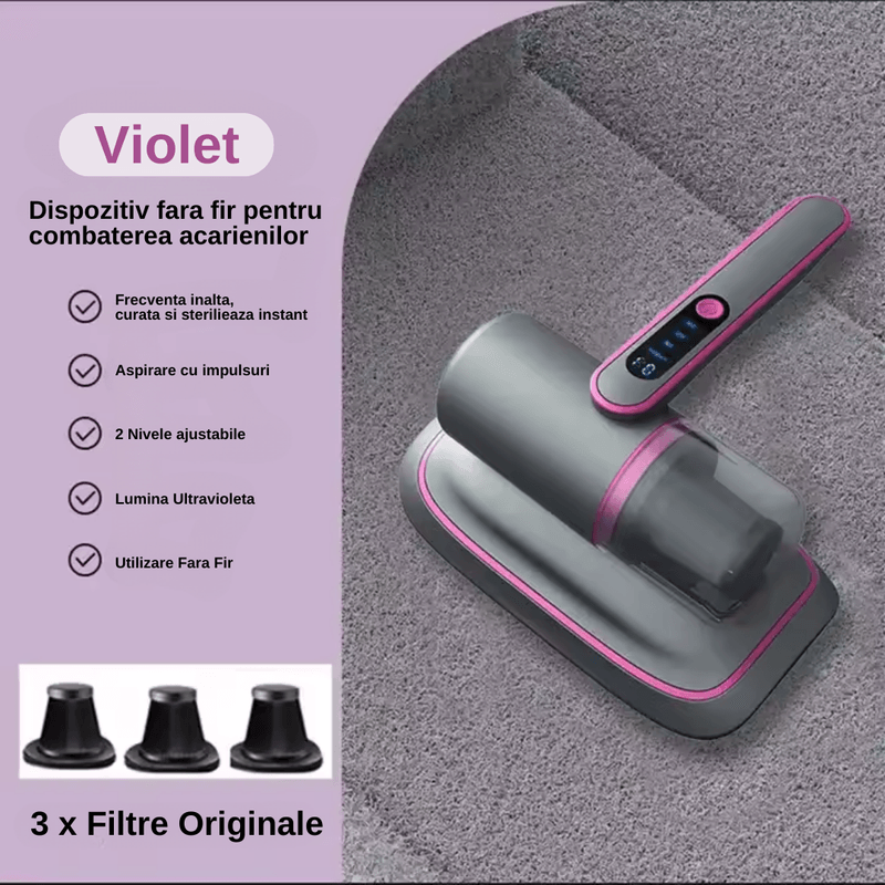 Electronice si Electrocasnice - Ingrijirea locuintei - Aspiratoare - Aspirator Profesional LUDORA® de Mana Antiacarieni , 2 in 1 Tehnologie UV, Putere de Aspirare de 12000pa, Filtru HEPA - Infinity.ro