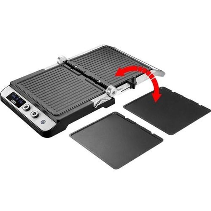 Electronice si Electrocasnice - Electrocasnice bucatarie - Aparate de gatit & desert - Gratare electrice - Contact grill ECG KG 1000 Gourmet, 1650–2000 W, 2 termostate independente - Infinity.ro