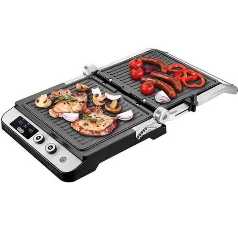 Electronice si Electrocasnice - Electrocasnice bucatarie - Aparate de gatit & desert - Gratare electrice - Contact grill ECG KG 1000 Gourmet, 1650–2000 W, 2 termostate independente - Infinity.ro