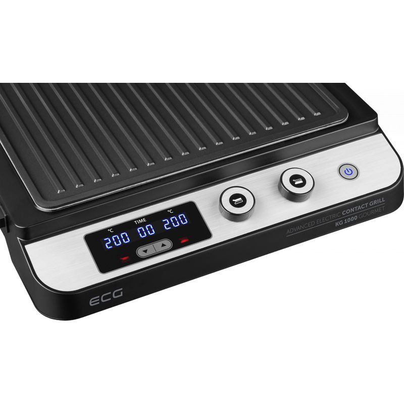 Electronice si Electrocasnice - Electrocasnice bucatarie - Aparate de gatit & desert - Gratare electrice - Contact grill ECG KG 1000 Gourmet, 1650–2000 W, 2 termostate independente - Infinity.ro