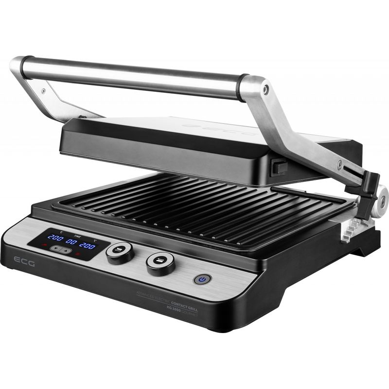 Electronice si Electrocasnice - Electrocasnice bucatarie - Aparate de gatit & desert - Gratare electrice - Contact grill ECG KG 1000 Gourmet, 1650–2000 W, 2 termostate independente - Infinity.ro