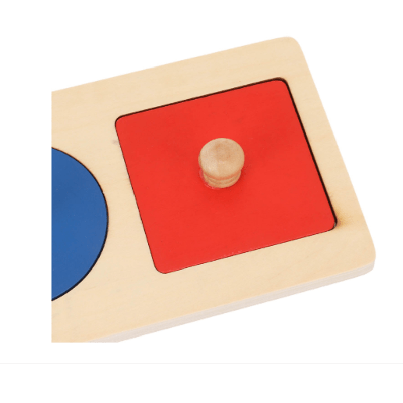 Jucarii, Copii si Bebe - Jucarii si jocuri - Jucarii & jocuri educative - Jucarii interactive - Puzzle incastru, lemn, 3 forme geometrice cu butoni, , EduJucarii - Infinity.ro