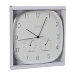 Casa si Gradina - Decoratiuni - Ceasuri - Ceas de perete cu statie meteo, metal / sticla, 28.5 cm, alb / argintiu - Infinity.ro