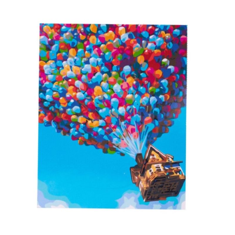 Jucarii, Copii si Bebe - Jucarii si jocuri - Jucarii & jocuri educative - Seturi pictura si desen - Pictura mare dupa numere si poza 40 x 50 cm pe rama din lemn, model Up - Infinity.ro