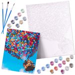 Jucarii, Copii si Bebe - Jucarii si jocuri - Jucarii & jocuri educative - Seturi pictura si desen - Pictura mare dupa numere si poza 40 x 50 cm pe rama din lemn, model Up - Infinity.ro