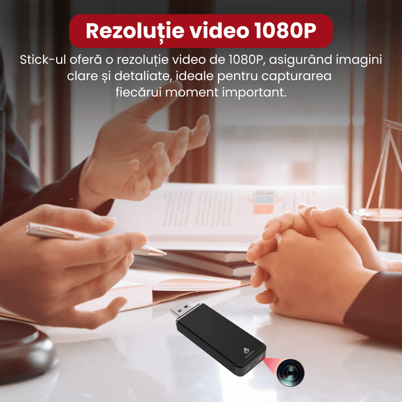 Laptop, Telefoane si Tablete - Wearables si gadgeturi - Gadgeturi - Dispozitive spionaj - Stick cu camera ascunsa, rezolutie 1080P, detectie miscare, autonomie 4 ore, inregistrare in bucla - Infinity.ro