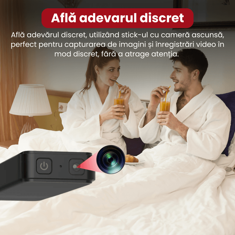 Laptop, Telefoane si Tablete - Wearables si gadgeturi - Gadgeturi - Dispozitive spionaj - Stick cu camera ascunsa, rezolutie 1080P, detectie miscare, autonomie 4 ore, inregistrare in bucla - Infinity.ro